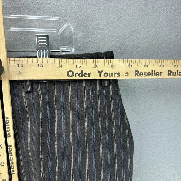 Mabro Suit Mens IT 54L‎ US 44L 2PC 34x30.5 Brown Blue Striped Wool Super 100s